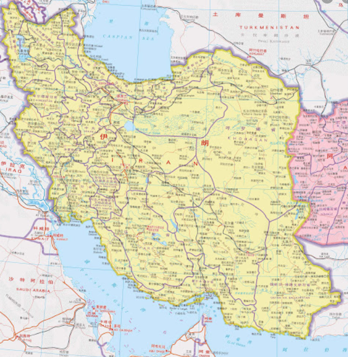 伊朗政区高清地图大图图片